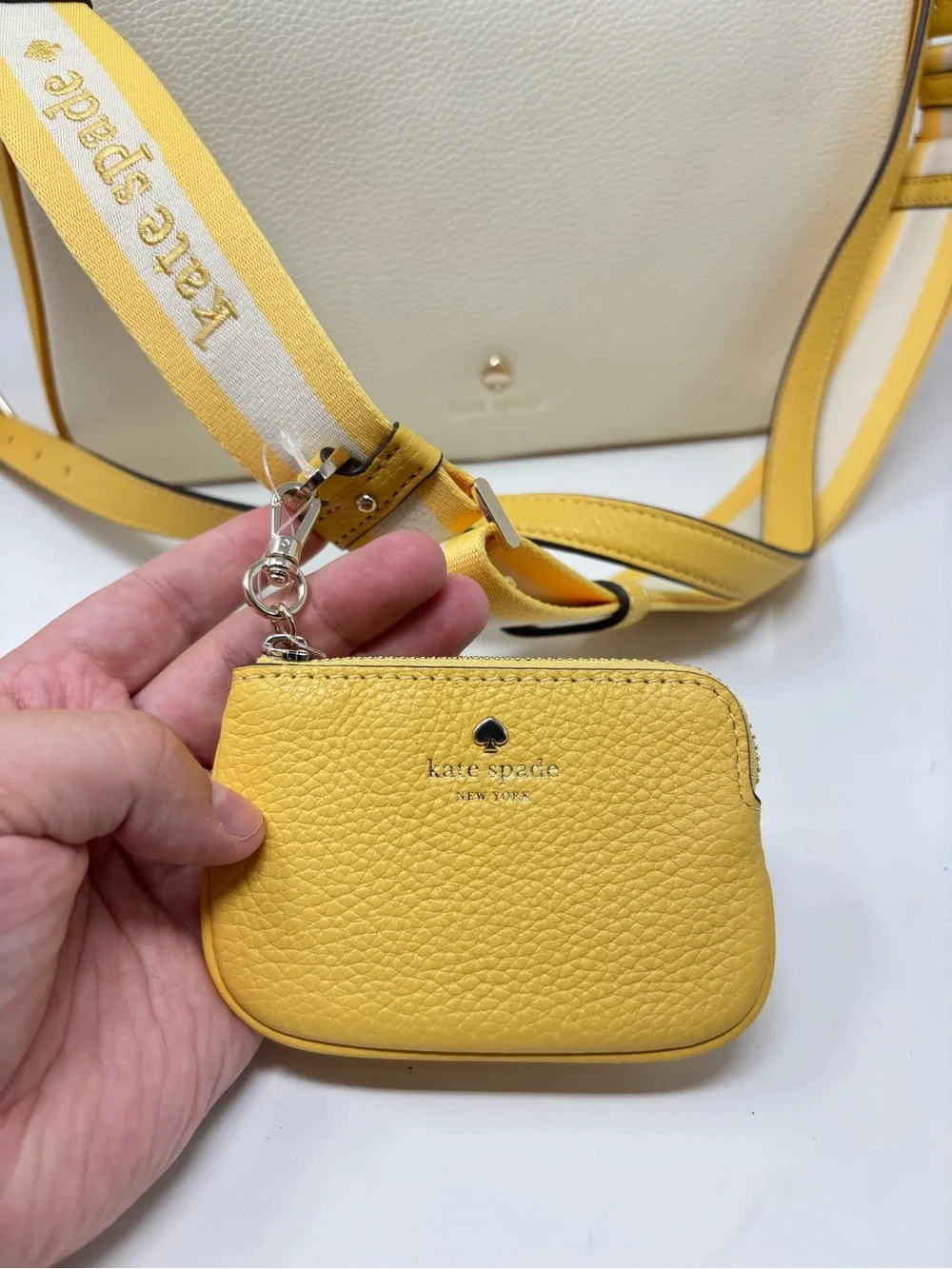 Kate Spade Emma Colorblock pebbles leather purse NWT buttermilk/yellow